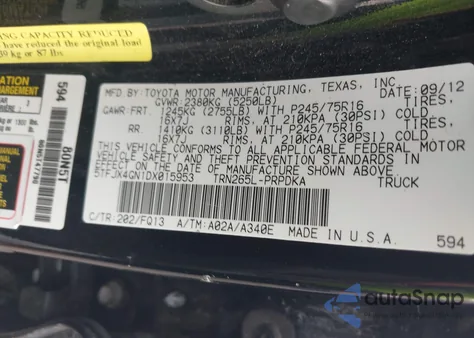 2013 Toyota Tacoma Prerunner from USA, damaged, VIN 5TFJX4GN1DX015953